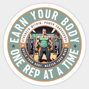 Earn Your Body, One Rep at a Time. Sticker